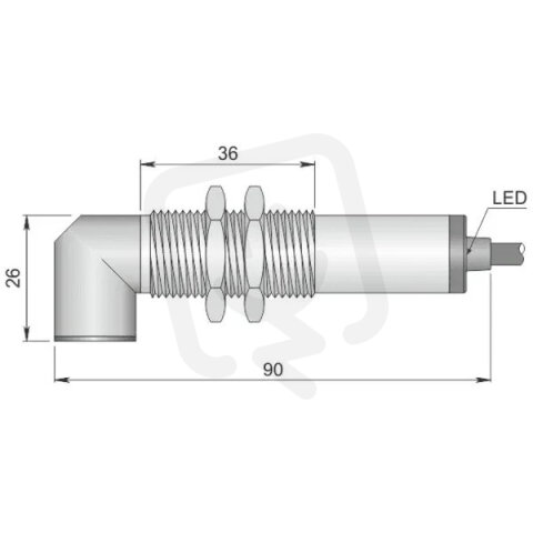 Optoelektronický senzor d18 mm AECO FT18SM-CBE 90