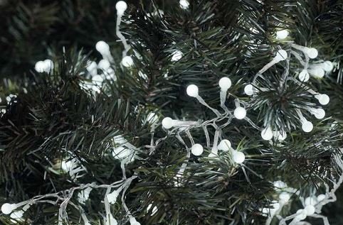 LED vánoční řetěz - ježek, 2,4m, studená bílá, časovač