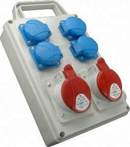 SEZ-CZ ROS 1604 D Zásuvková kombinace 2x1643+4x230v s držákem