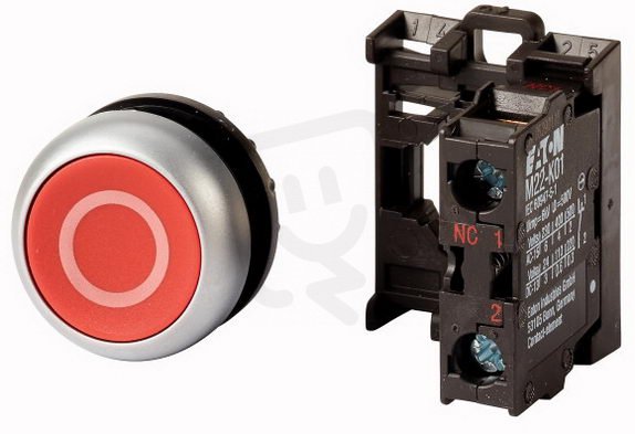Eaton M22-D-R-X0/K01 Tlačítko zapuštěné červené, kompletní přístroj, 1V