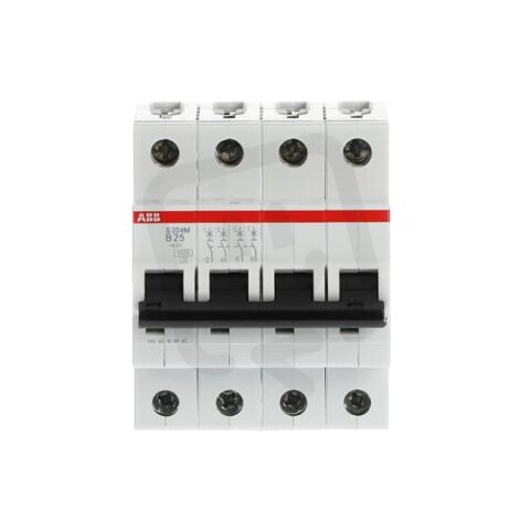 S204M-B25 4 fázový jistič 25 A char. B 10kA ABB 2CDS274001R0255
