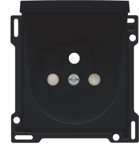 Kryt zásuvky 28,5mm s víčkem a dětskou pojistkou-BLACK COATED NIKO 161-66603