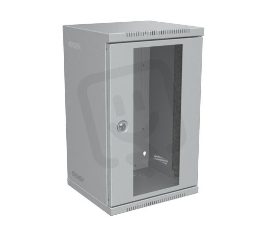 Nástěnný rozvaděč 10" 9U RAL 7035 skleněné dveře SOLARIX 86110301