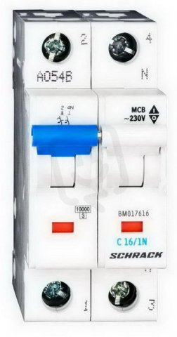 Instalační jistič 10 kA, C 16A, 1+N SCHRACK BM017616--