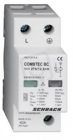 Svodič přepětíCOMBTEC BC 1+1 275/12,5 SCHRACK IS211212-A