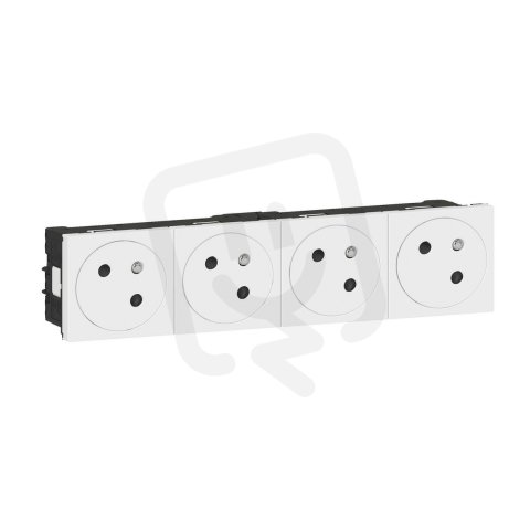 MOSAIC LINK ZÁSUVKA 4X2P+T ZAROVNANÁ BÍLÁ LEGRAND 077144L