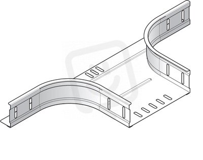 Horizontální odbočení pro kabelový žlab HL KGI60, šířky 100mm, Sendzimir