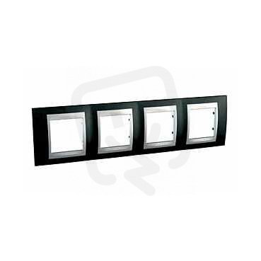 Unica Top rámeček čtyřnásobný Rhodium Black/Aluminium SCHNEIDER MGU66.008.093