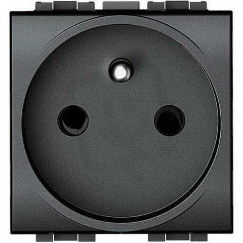 BTICINO LIVINGLIGHT ZÁSUVKA 2P+T AUTOMATICKÉ SVORKY ANTRACIT L4142AN