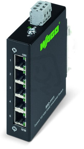 Průmyslový switch ECO 5 portů 1000Base-T černá WAGO 852-1111