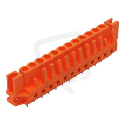 Pružinová svorkovnice THT rovná 5,08 mm oranžová 12pól. WAGO 232-172/047-000