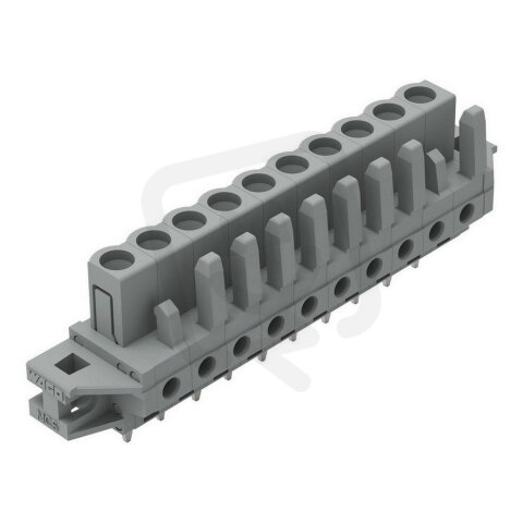 Pružinová svorkovnice THT rovná 5 mm šedá 10pól. WAGO 232-140/031-000