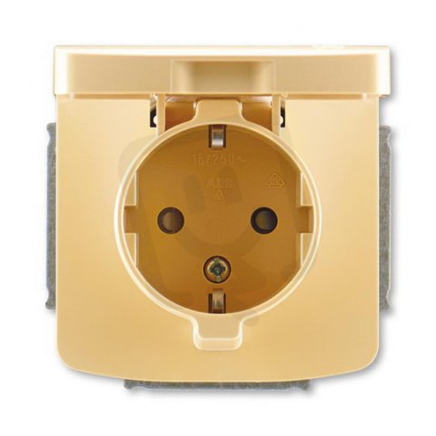 ABB 5518A-A3499 DxZásuvka 1násobná s ochrannými kontakty,s clonkami,sVíčkem