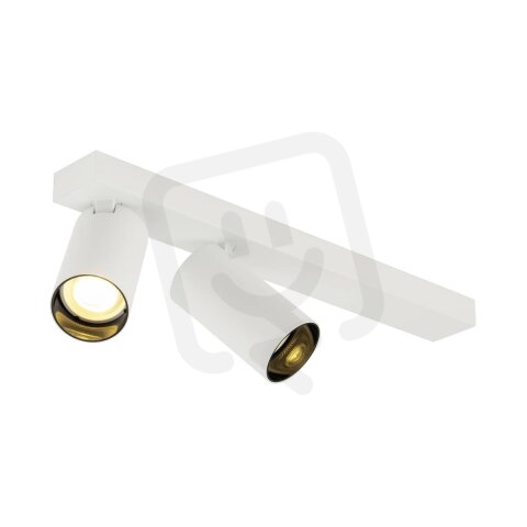 KAMI stropní přisazené svítidlo, double, long, 2x max. 10 W, GU10, bílá/černá