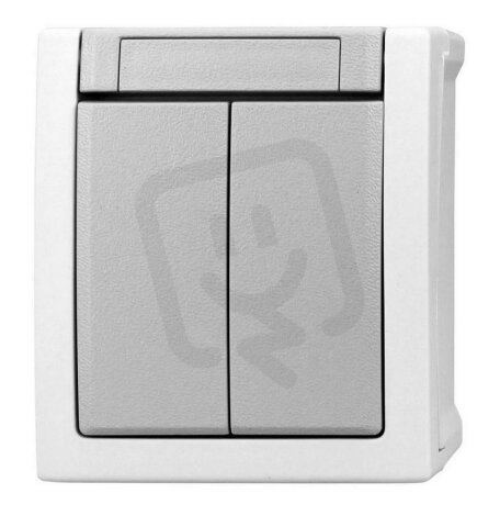 Nástěnný ovladač (tlačítko) 2x 1/1, bezšroubové svorky, IP54 SCHRACK EV210023--