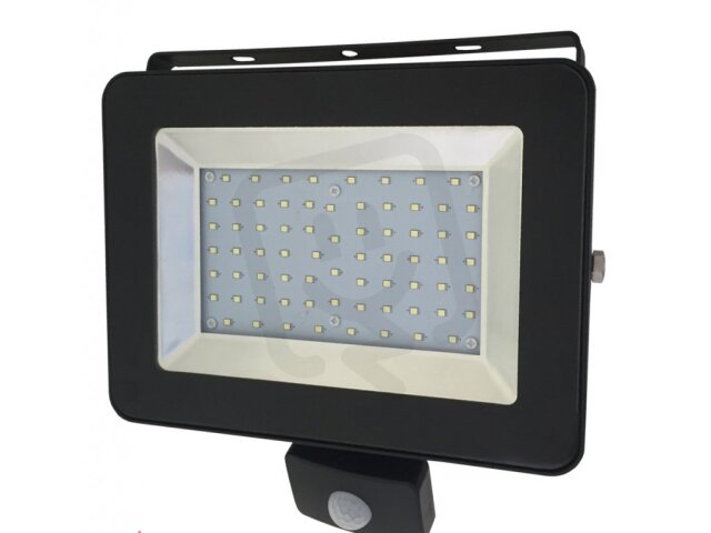 Reflektor LOFOT LED SMD 50W 6000K 4300lm IP65 černý s pohyb. senzor Bemko 105547