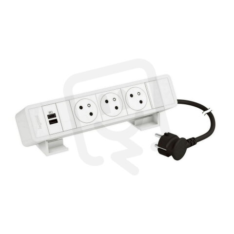 ONDESK 3X2PT USB AC 15W BÍLÁ