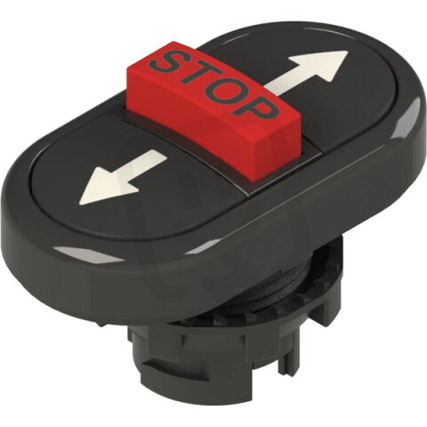Trojité tlačítko d22mm, plast, černá, IP67 PIZZATO E21PTRS1AABF