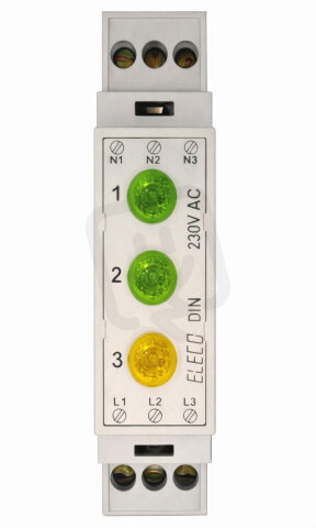 Světelné návěstí VMS-DIN-03 G,G,YF 230AC zelená/zelená/žlutá ELECO 31113585