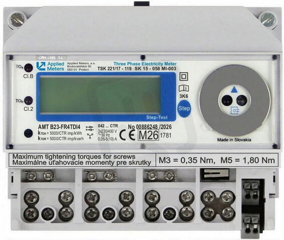 Elektroměr AMT B23 FR4TDI4 X/5A MID, E435