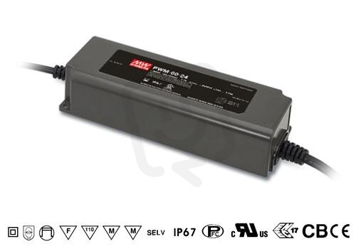 Stmívatelný zdroj pro LED 60W 48V MEAN WELL PWM-60-48