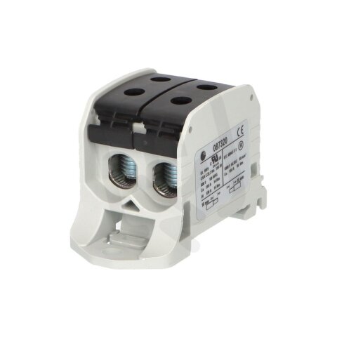 Svorka univerzální RKA 50 1/4 L S 150A 1P 4x vstup AL/CU černá DIN/panel 1006019