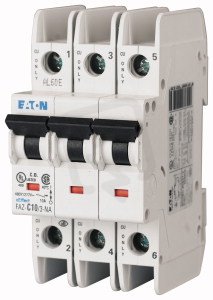 FAZ-C50/3-NA Jistič FAZ (norma UL) char C 3-pólový 50A 15kA (IEC 60947-2) 190791