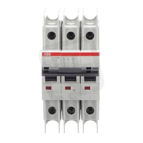 ABB SU203M-K8 jistič char. K 10kA 8A 3P  dle UL489 a CSA 22.2 No. 5