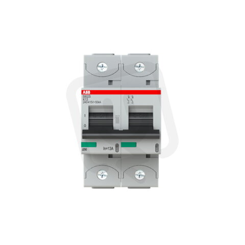 S802S-K13 jistič 2p char. K 13A s klecovou svorkou Icu 50kA ABB 2CCS862001R0447