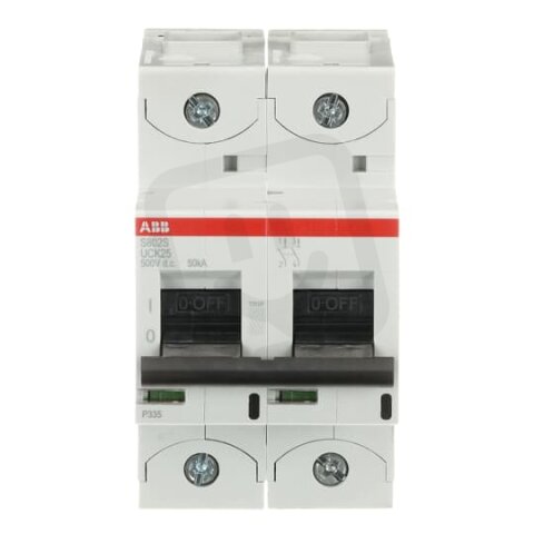 S802S-UCK25 jistič char. K 2p 25A 250V DC Icu 50kA ABB 2CCS862001R1517