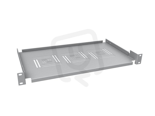 Police 19" 1U 250mm ukládací plato RAL 7035 úchyt na přední lišty UP-02