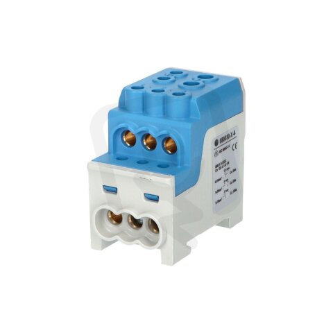 Blok pro rozdělení fází UVB 200 N 1pól. 200A 1000V modrý na DIN 1006065