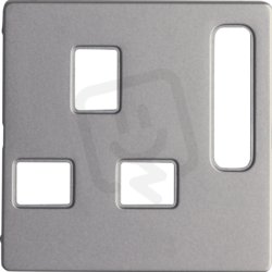 Středový díl pro zásuvky, BRITISH STANDARD, s možností vypnutí, Q.x, stříb. sam.
