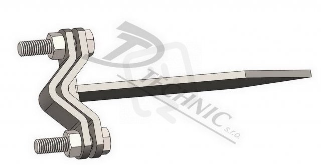 DUZ sš 350 Držák ochr. úhelníku střed.špička - L=350 mm DT TECHNIC 102072