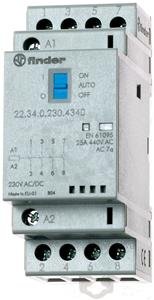 Instalační stykač, 4Z/25 A, 12 V AC/DC, AgSnO2, přep. FINDER 22.34.0.012.4340