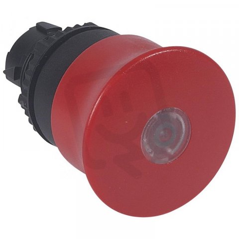 OSMOZ PODSVĚTLENÁ HŘIBOVÁ HLAVICE NOUZOVÉ TLAČÍTKO PUSH-PULL 40MM LEGRAND 024080