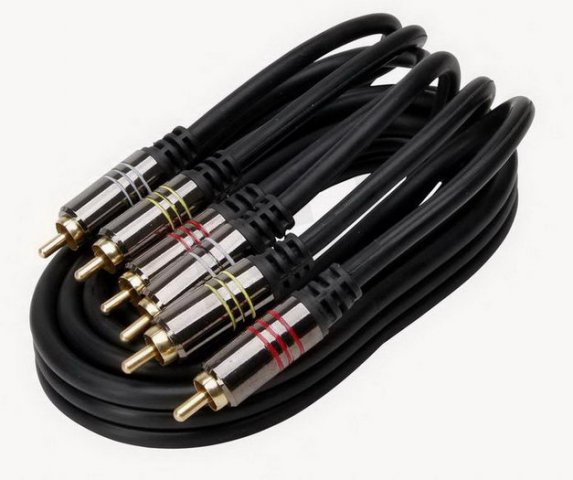 Audio / Video Cinch kabel, 1,5 m, černý