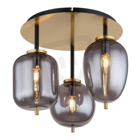 Stropní svítidlo BLACKY I mosaz 3xE14, max. 40W 230V GLOBO 15345-3DMM