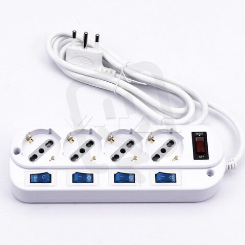 1,5m extension socket with individual sw
