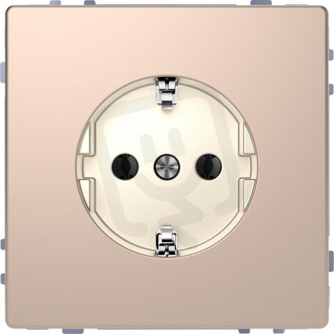 Zásuvka Merten D-Life 250V/16A SCHUKO bezšroubová kov Brushed Gold MTN2301-6051