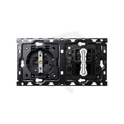 Sestava 2-násobná: 1 zásuvka + 2 schodišťové spínače :3031 16A 10AX 10010204-039