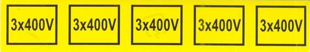 Značení č.22 3x400V (5x) 2,5x15cm