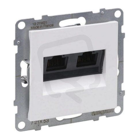 LEGRAND SUNO BÍLÁ DATOVÁ ZÁSUVKA DVOJITÁ 2X RJ45 CAT.6, UTP NESTÍNĚNNÁ, LCS3