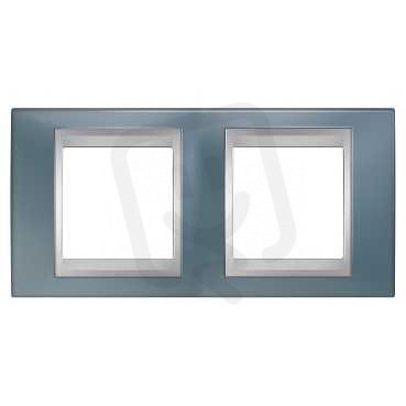 Unica Top Krycí rámeček dvojnásobný Metal Grey/Aluminium SCHNEIDER MGU66.004.097