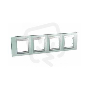 Unica Top rámeček čtyřnásobný Fluor Green/Aluminium SCHNEIDER MGU66.008.094