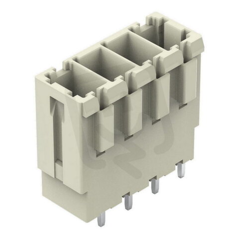 Konektor s pájecími piny THT pájecí kontakt 1,0x1,2 mm rovné světle šedá 4pól.