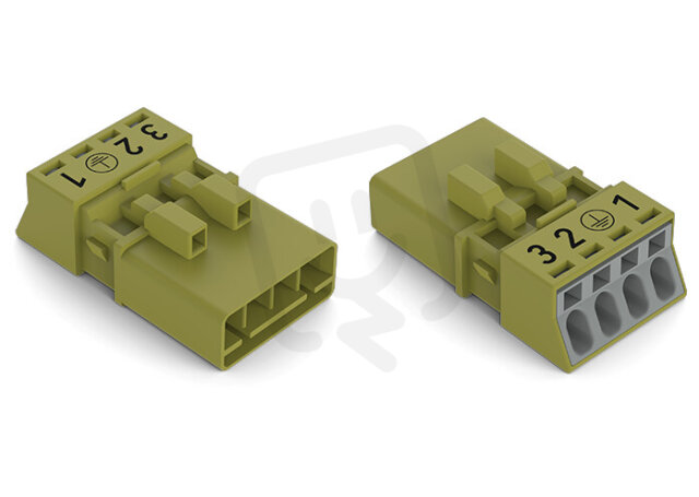 Zástrčka 4pól. Kód. B světle zelená WAGO 890-274/073-000