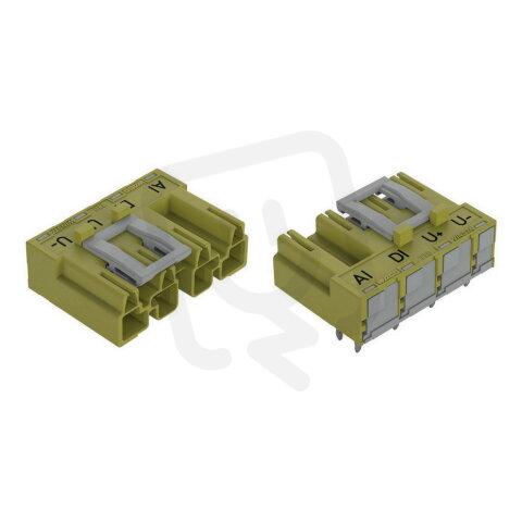 Konektor na desky plošných spojů, úhlové, 4pól., světle zelená