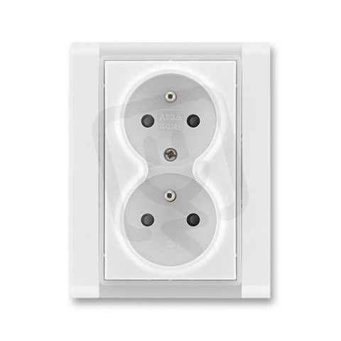 ABB Time 5512F-C02359 01 Zásuvka dvojnásobná chráněná s clonkami