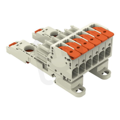 Pružinová svorka Páčka CAGE CLAMP sv.šedá 10mm2 6pól. WAGO 831-1106/306-000